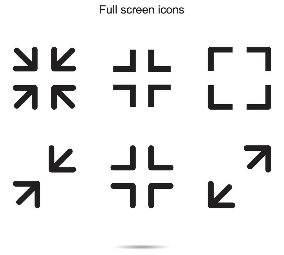 Full screen icons, vector illustration.