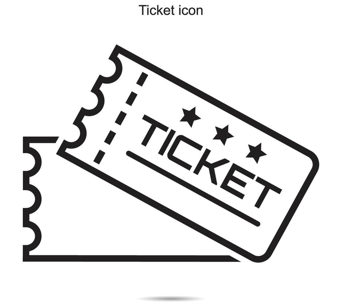 Ticket icon, vector illustration.