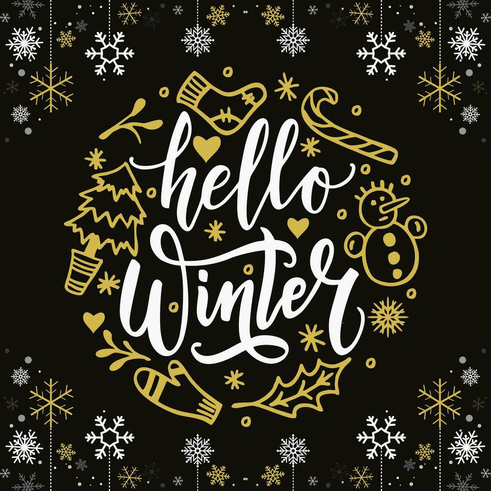 Hello winter illustration design vector