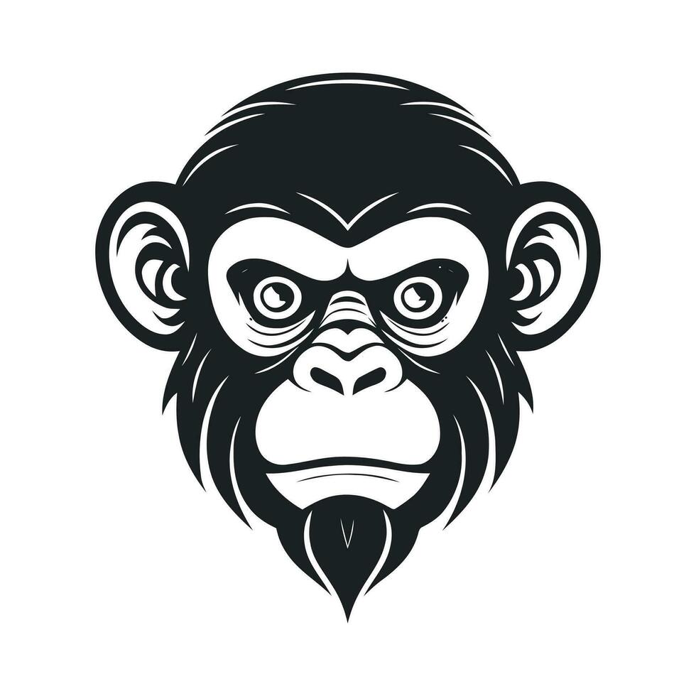 monkey vector logo simple realistic nature primate africa gorilla marmoset chimpanzee art drawing illustration wild animal
