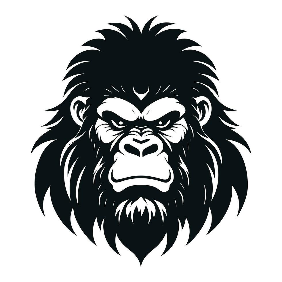 monkey vector logo simple realistic nature primate africa gorilla marmoset chimpanzee art drawing illustration wild animal