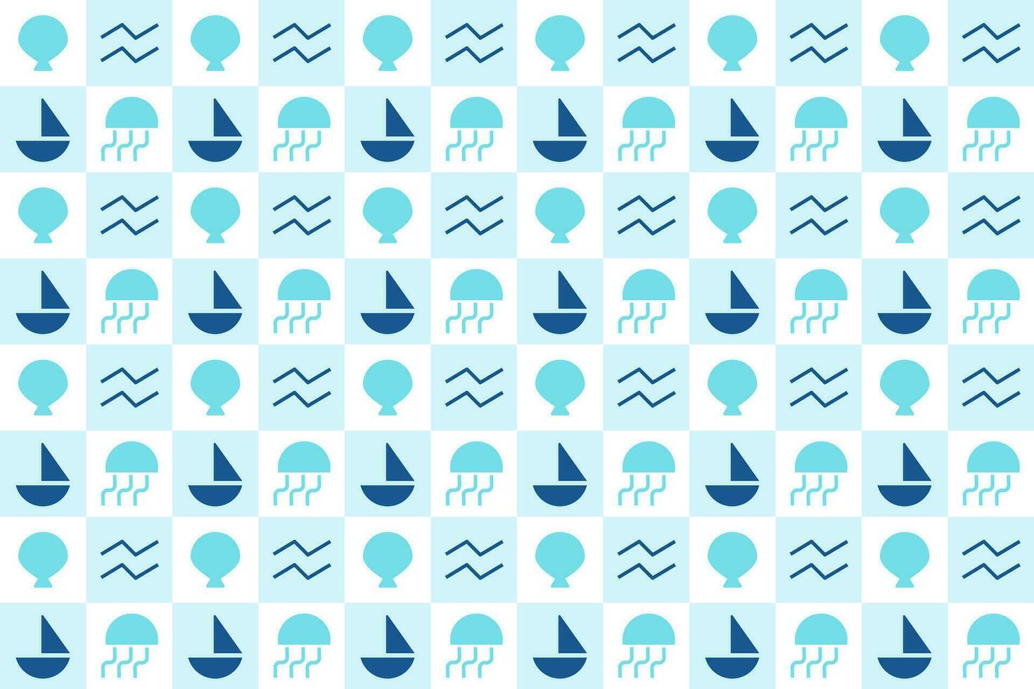 sea theme as seamless pattern background vector