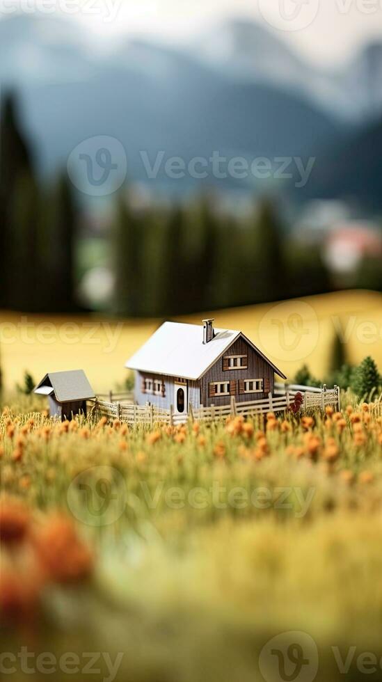 Papier Quilling Creative art Minimalist farmer house photo