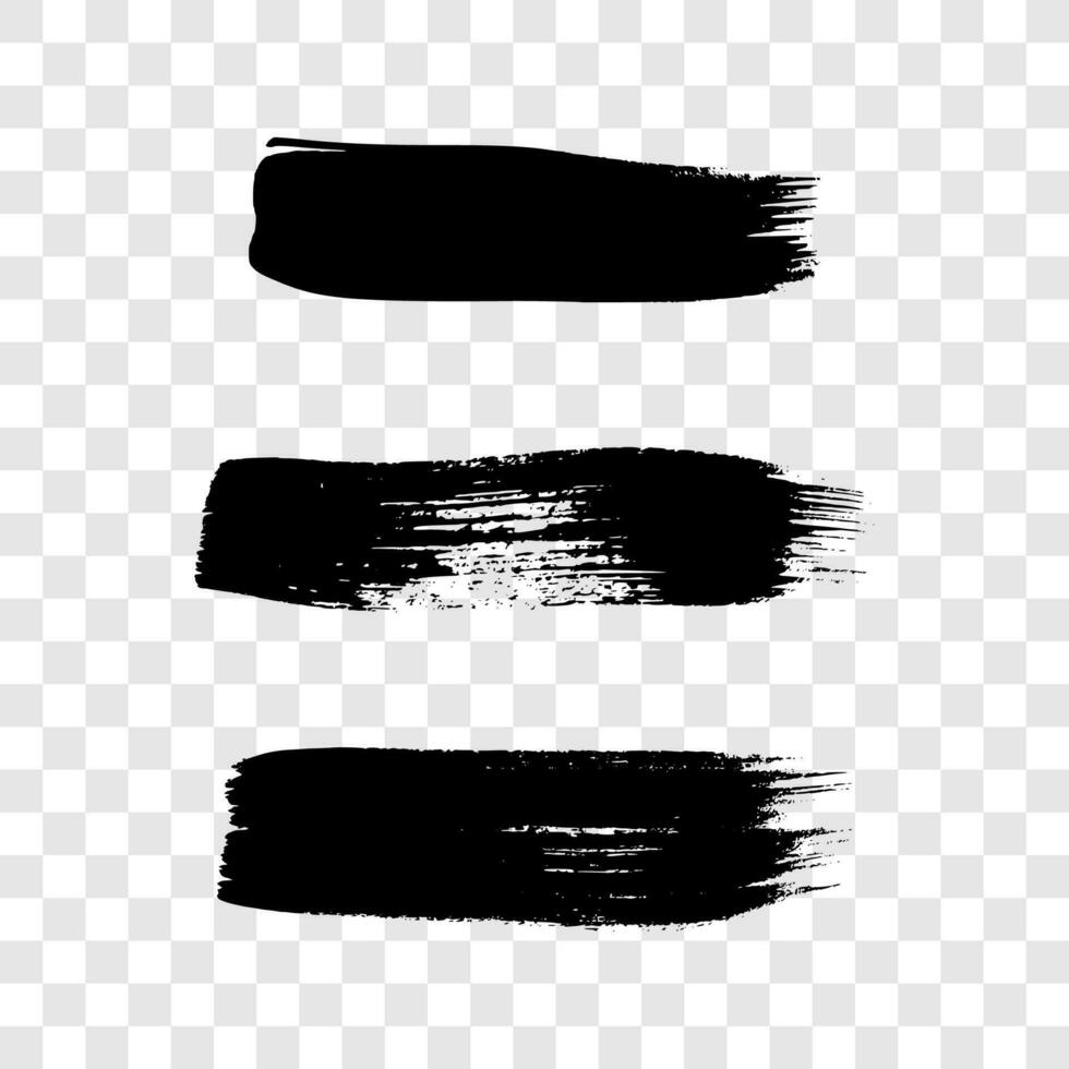 Black grunge brush strokes vector