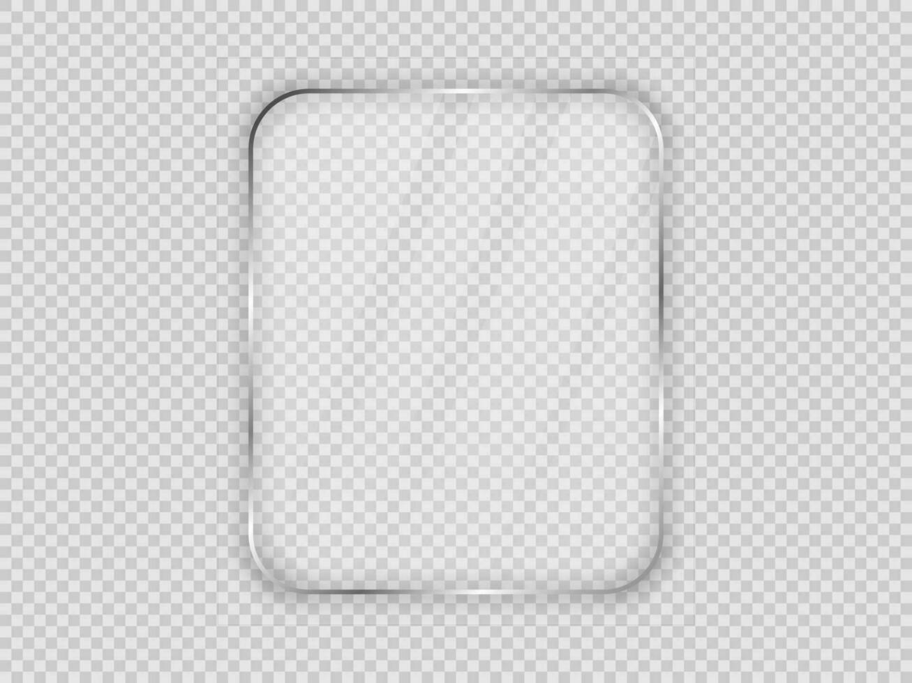 Glass plate in rounded vertical frame vector