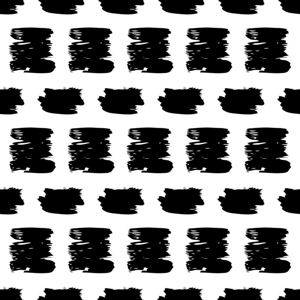 Seamless pattern with dark hand drawn scribble smear on white background. Abstract grunge texture. Vector illustration