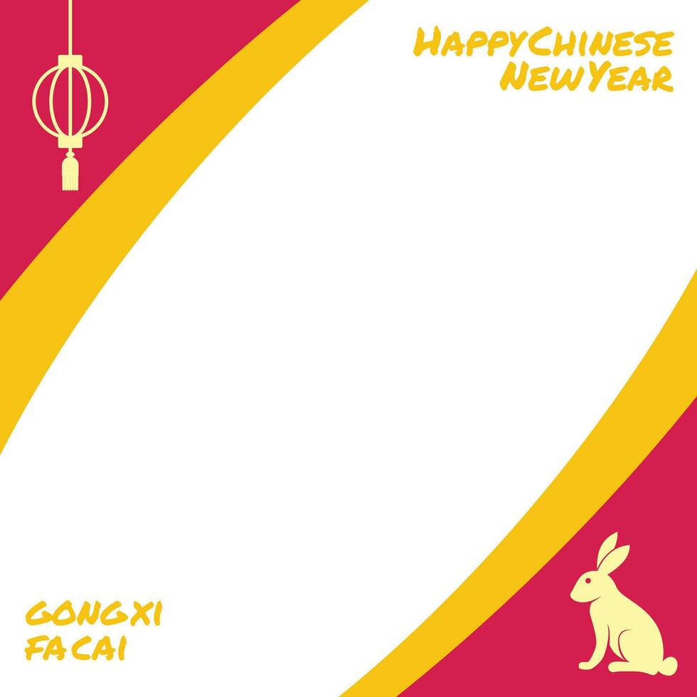 Happy Chinese New Year. Gong Xi Fa Cai. Social Media Profile Template Vector Illustration Design.