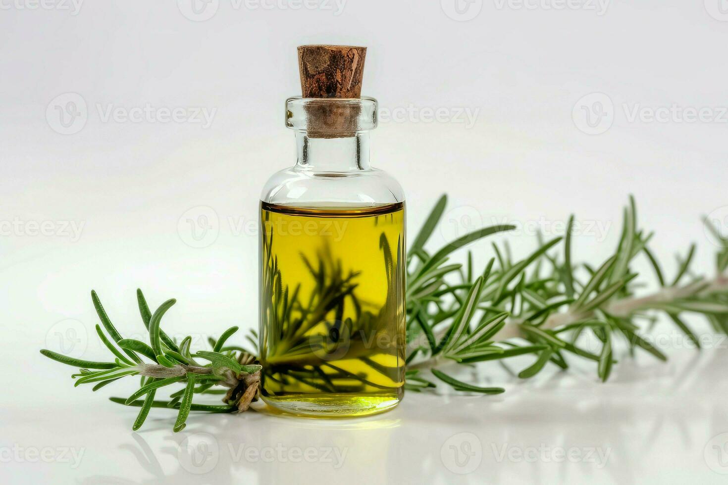 Rosemary oil bottle. Generate Ai photo