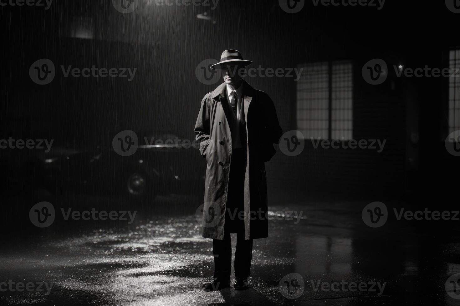 Noir movie scene. Generate Ai photo