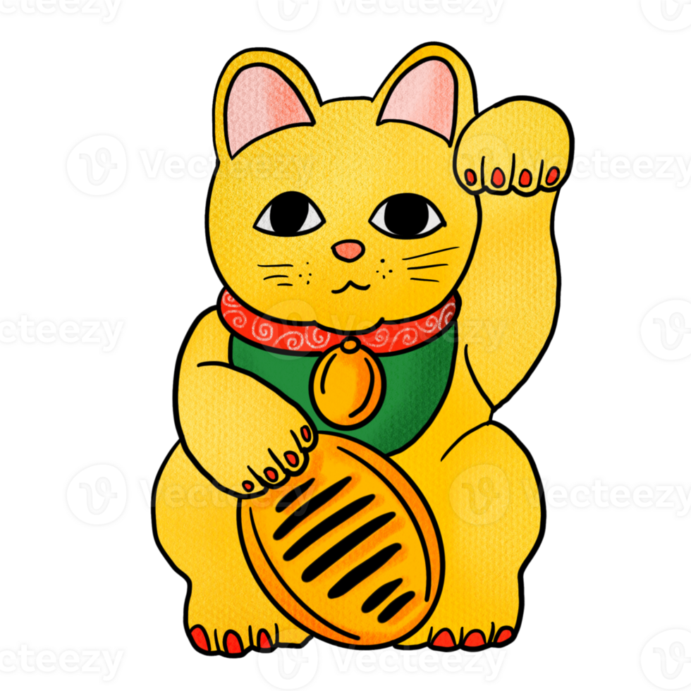The Maneki Neko drawing image for Japanese concept png