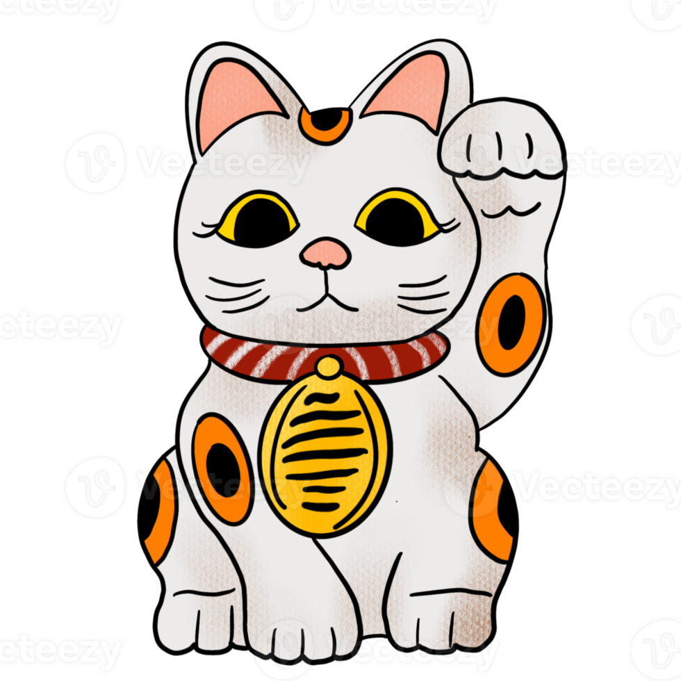 The Maneki Neko drawing image for Japanese concept png