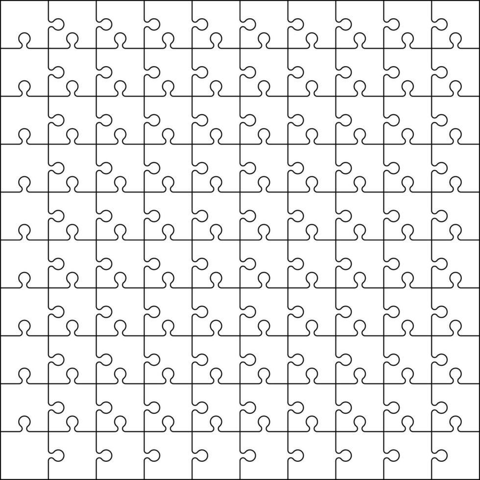 Black and white puzzle pieces isolated on white background. vector