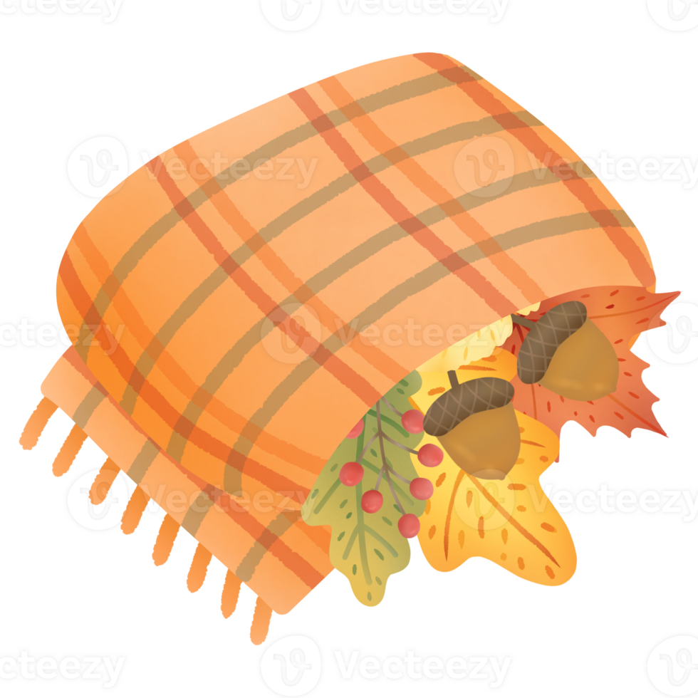Cute orange scarf for autumn. png