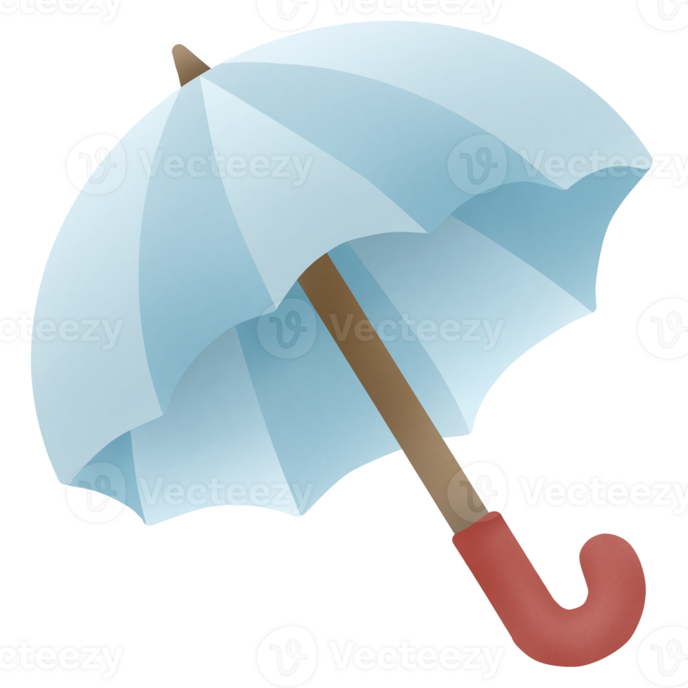 cute blue umbrella in autumn png