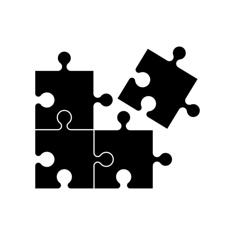 Puzzle icon vector isolated on white background