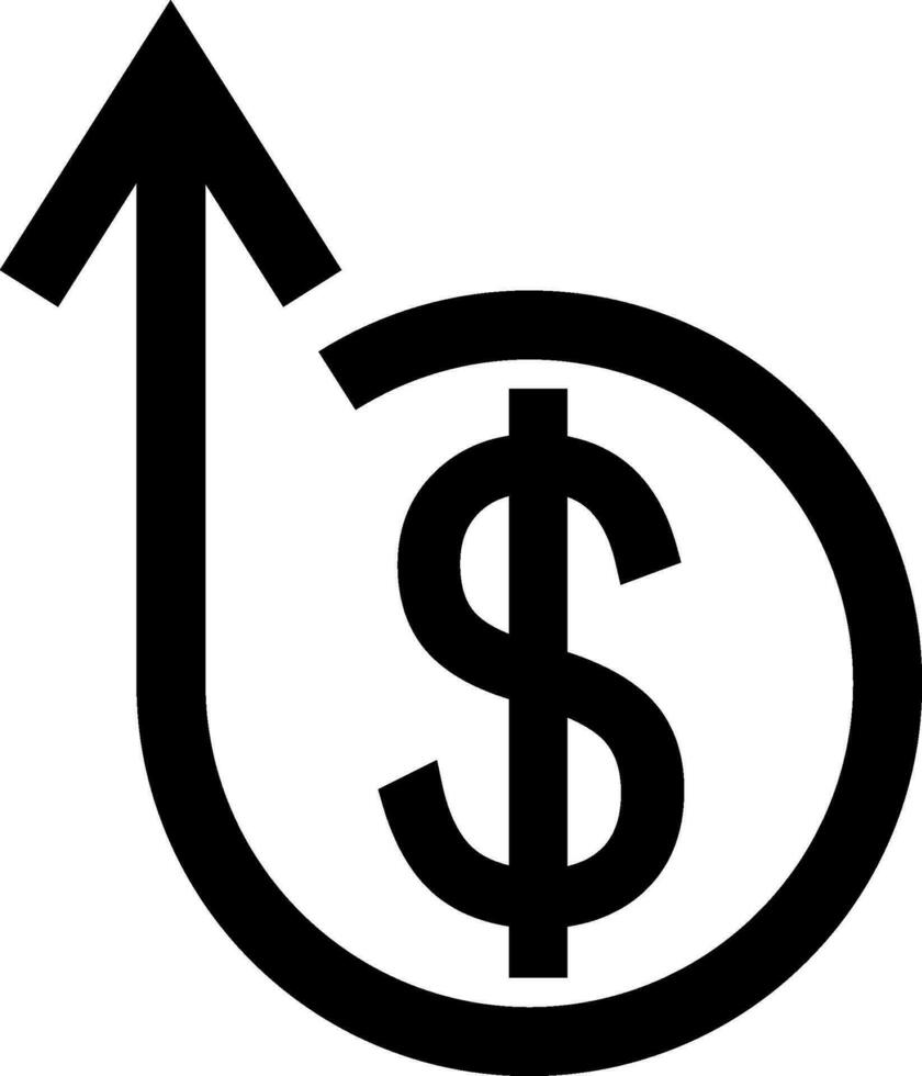 Icon crisis development flourishing, dollar sign arrow up  down, business vector