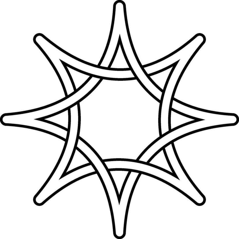 Celtic knot star intertwining rays, star symbol hope light wisdom vector