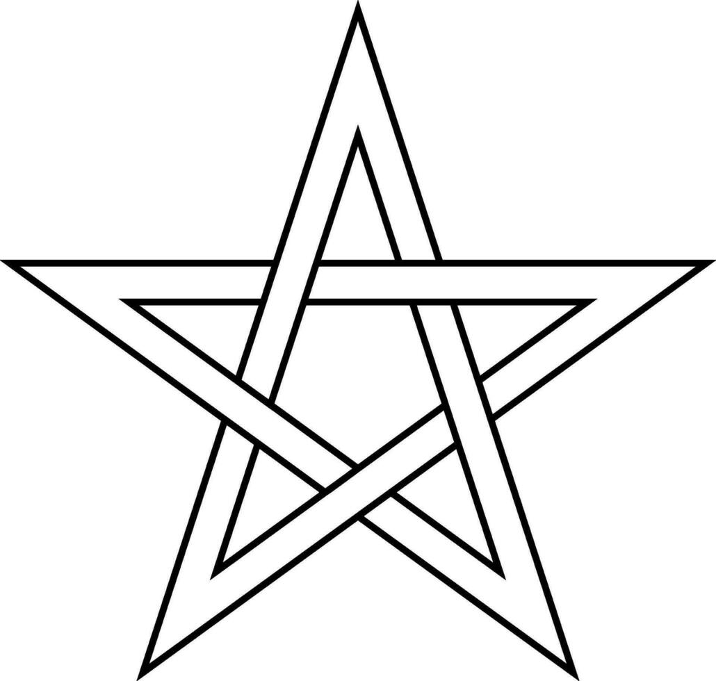 Star interlaced sides, vector knot stars logo  tattoo