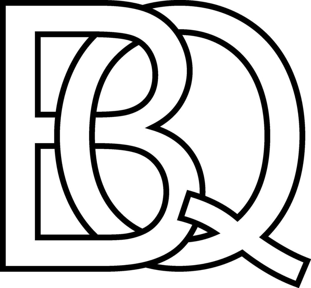 Logo sign bq, qb icon sign two interlaced letters B Q vector