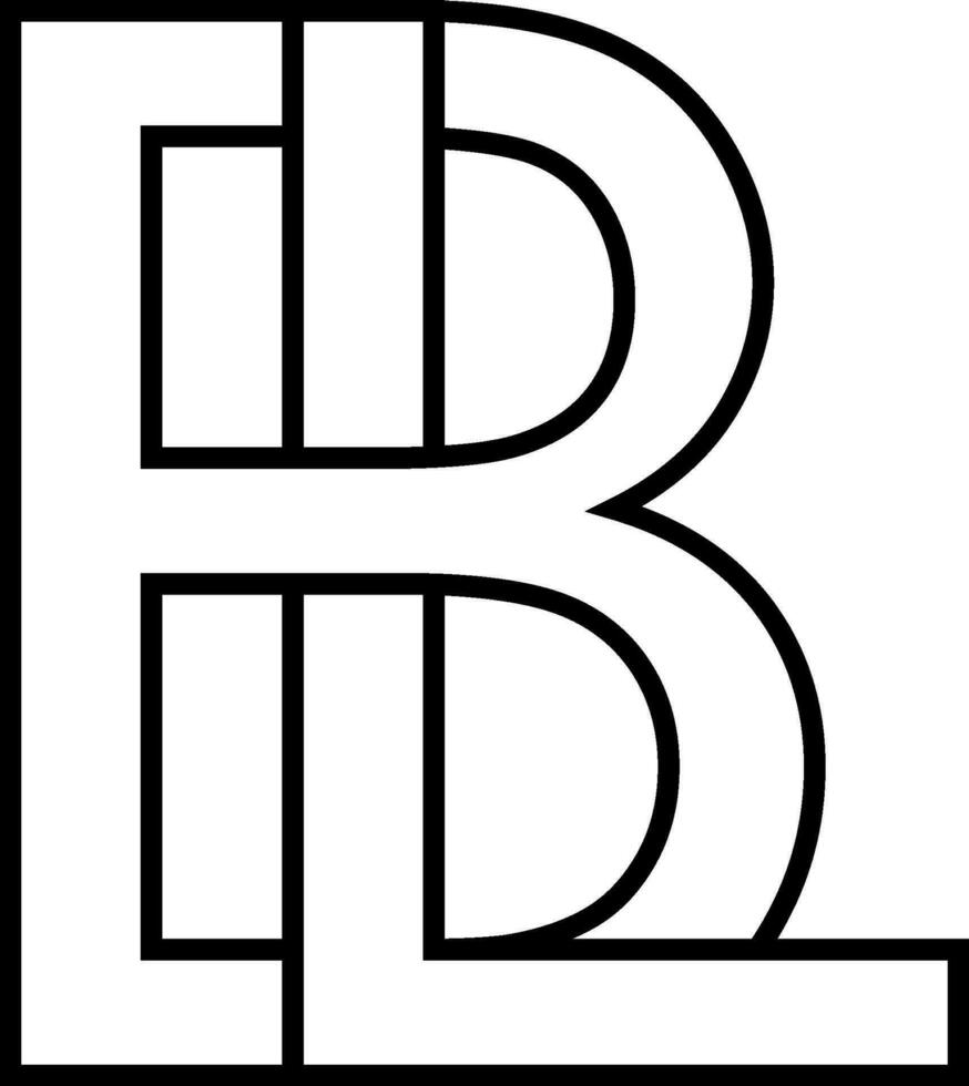 logo firmar licenciado en Derecho, lb icono firmar dos entrelazado letras b, l vector