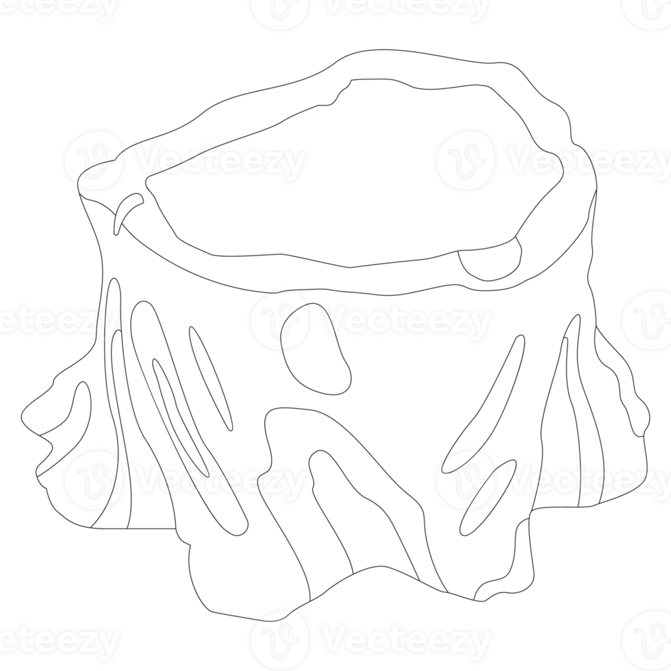 Log Pot Nature 2D Outline Illustrations png