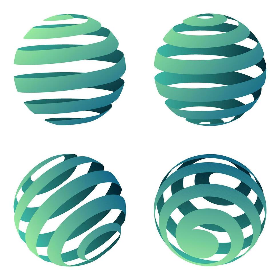 colección de 3d globo logos adecuado para negocio o empresa logos vector