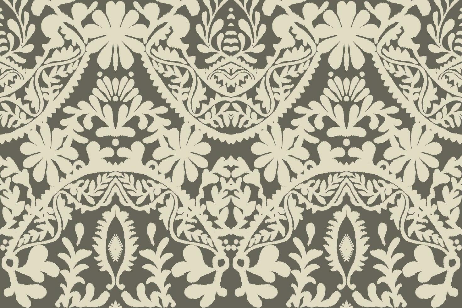 Floral vintage seamless pattern for retro wallpapers. Enchanted Vintage Flowers. Arts and Crafts movement inspired. Design for wrapping paper, wallpaper, fabrics and fashion clothes. Ikat pattern. vector