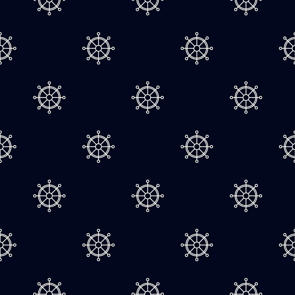 Seamless marine pattern with steering wheels vector