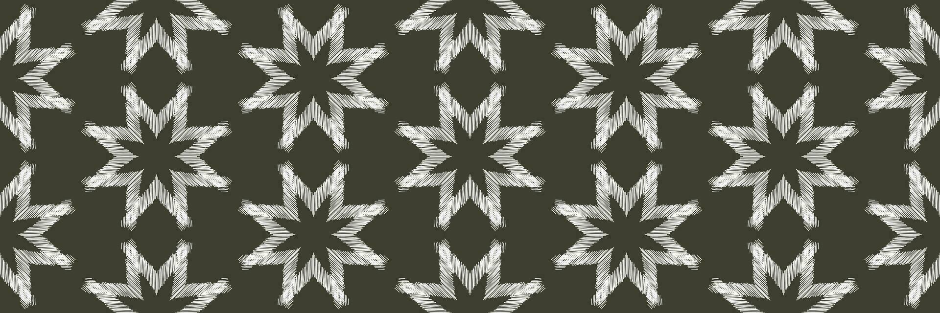 Seamless pattern, traditional ethnic pattern on green background, Aztec abstract vector pattern