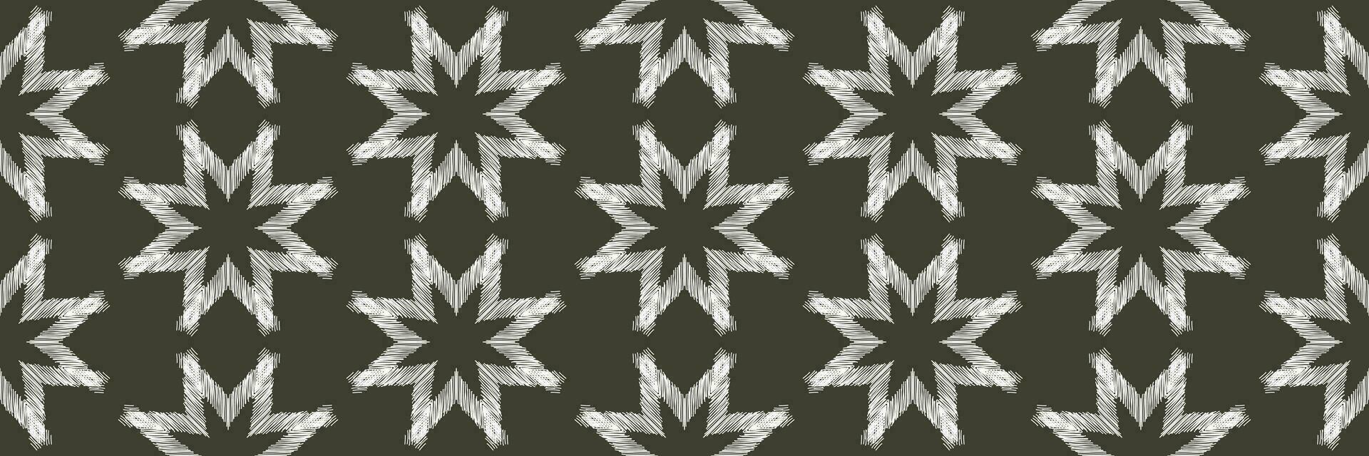Seamless pattern, traditional ethnic pattern on green background, Aztec abstract vector pattern