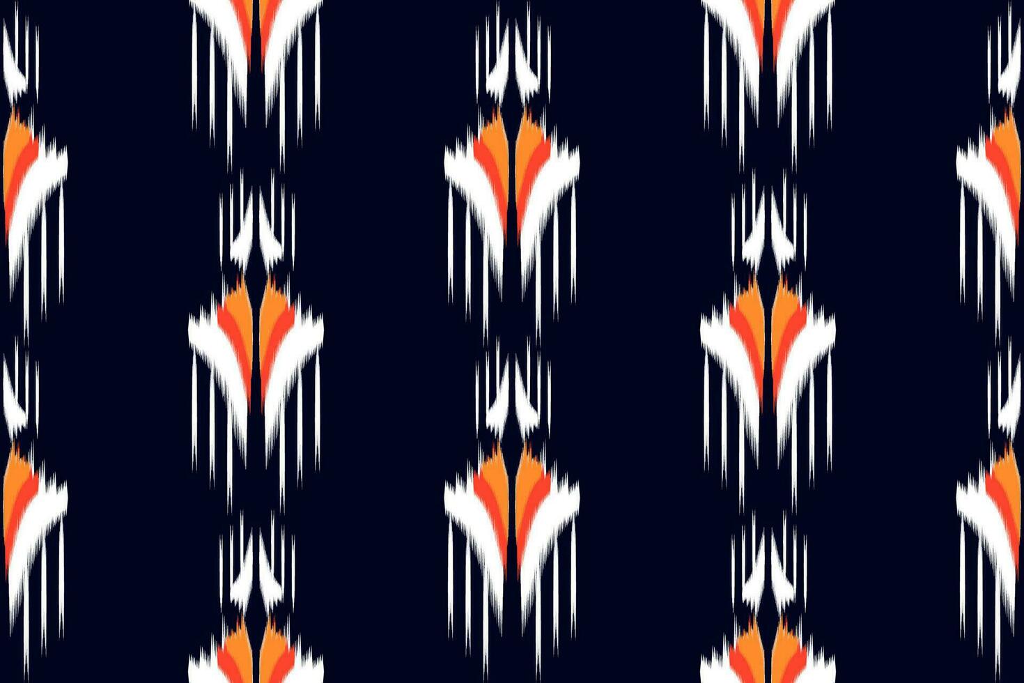 Seamless pattern of ikat paisley, traditional seamless pattern, black background. Aztec style, abstract embroidery, vector design for print fabric texture.