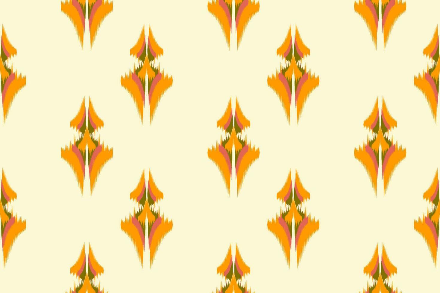 Beautiful ikat art. Ethnic Seamless pattern in tribal, folk embroidery, and abstract art. Aztec geometric chevron ornament print. Design for carpet, wallpaper, clothing, wrapping, fabric. vector