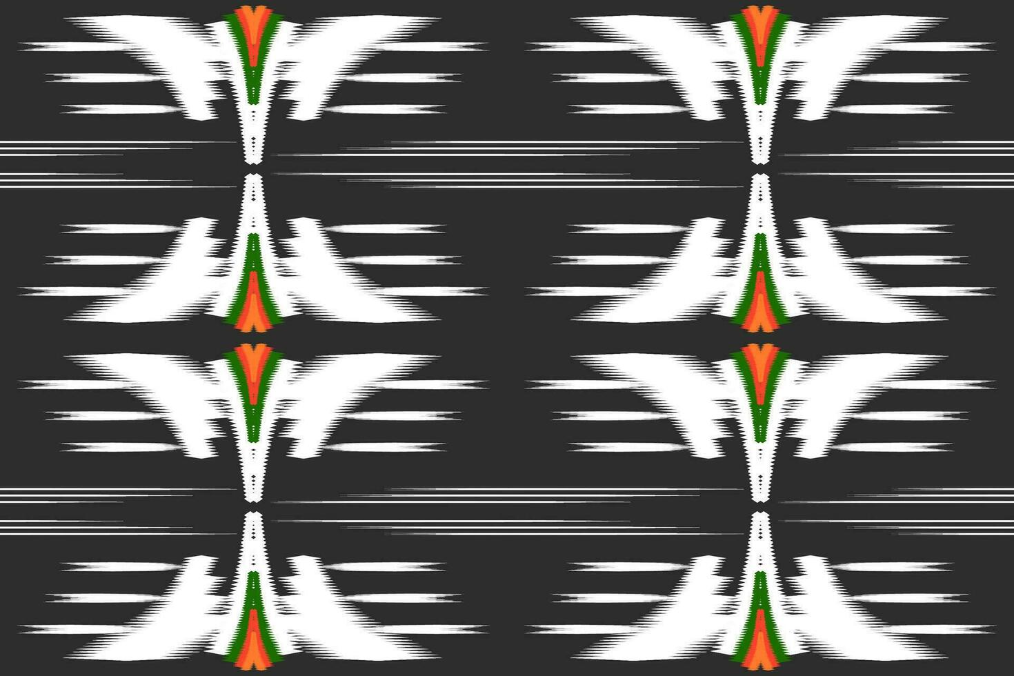 Seamless pattern of ikat paisley, traditional seamless pattern, black background. Aztec style, abstract embroidery, vector design for print fabric texture.