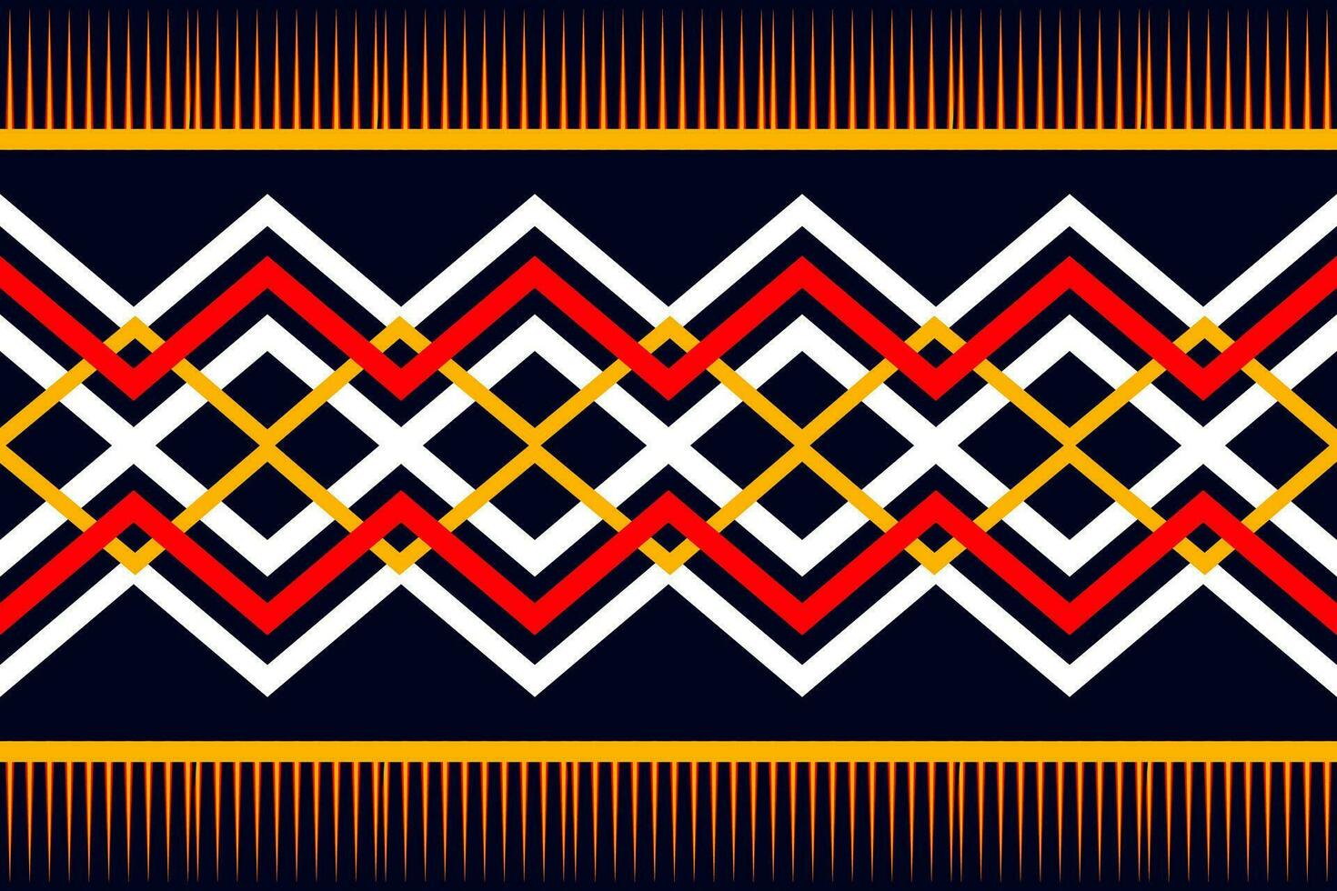 Seamless pattern, traditional ethnic pattern on black background, Aztec abstract vector pattern