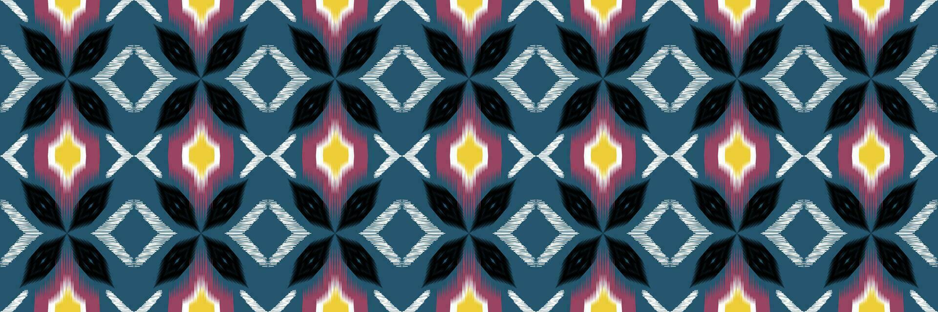 Seamless pattern, traditional ethnic pattern on blue background, Aztec abstract vector pattern