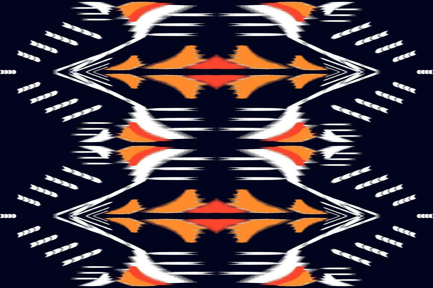 Seamless pattern of ikat paisley, traditional seamless pattern, black background. Aztec style, abstract embroidery, vector design for print fabric texture.