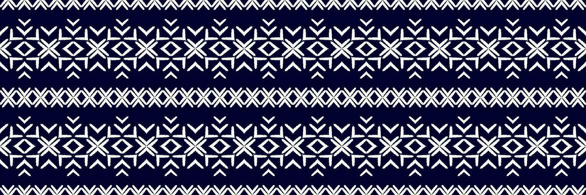 Seamless pattern, traditional ethnic pattern on blue background, Aztec abstract vector pattern