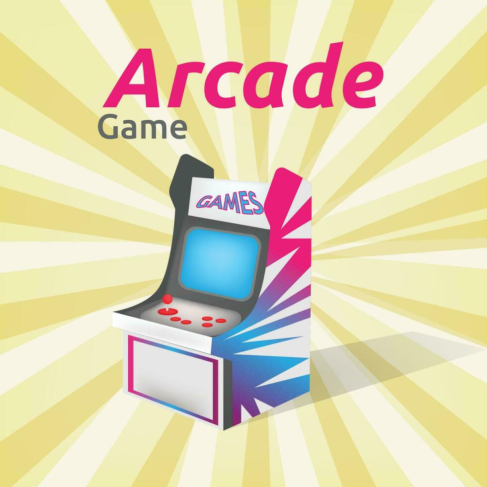 Arcade game vector illustration. video games machine design. suitable for vintage poster and banner
