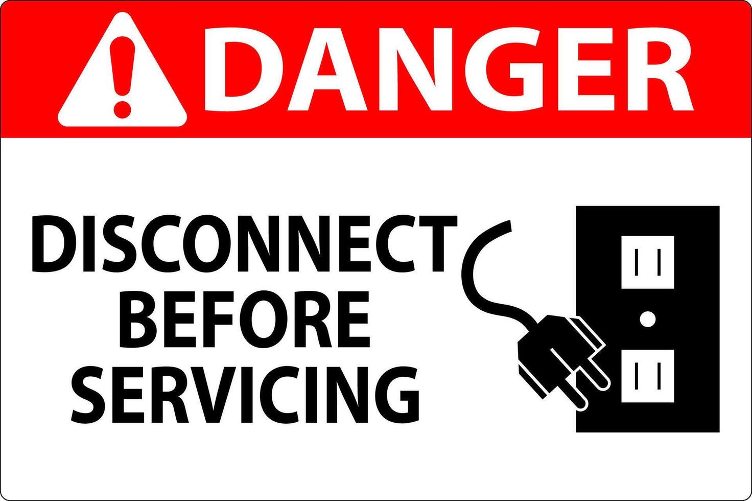 Danger Sign Disconnect Before Servicing vector
