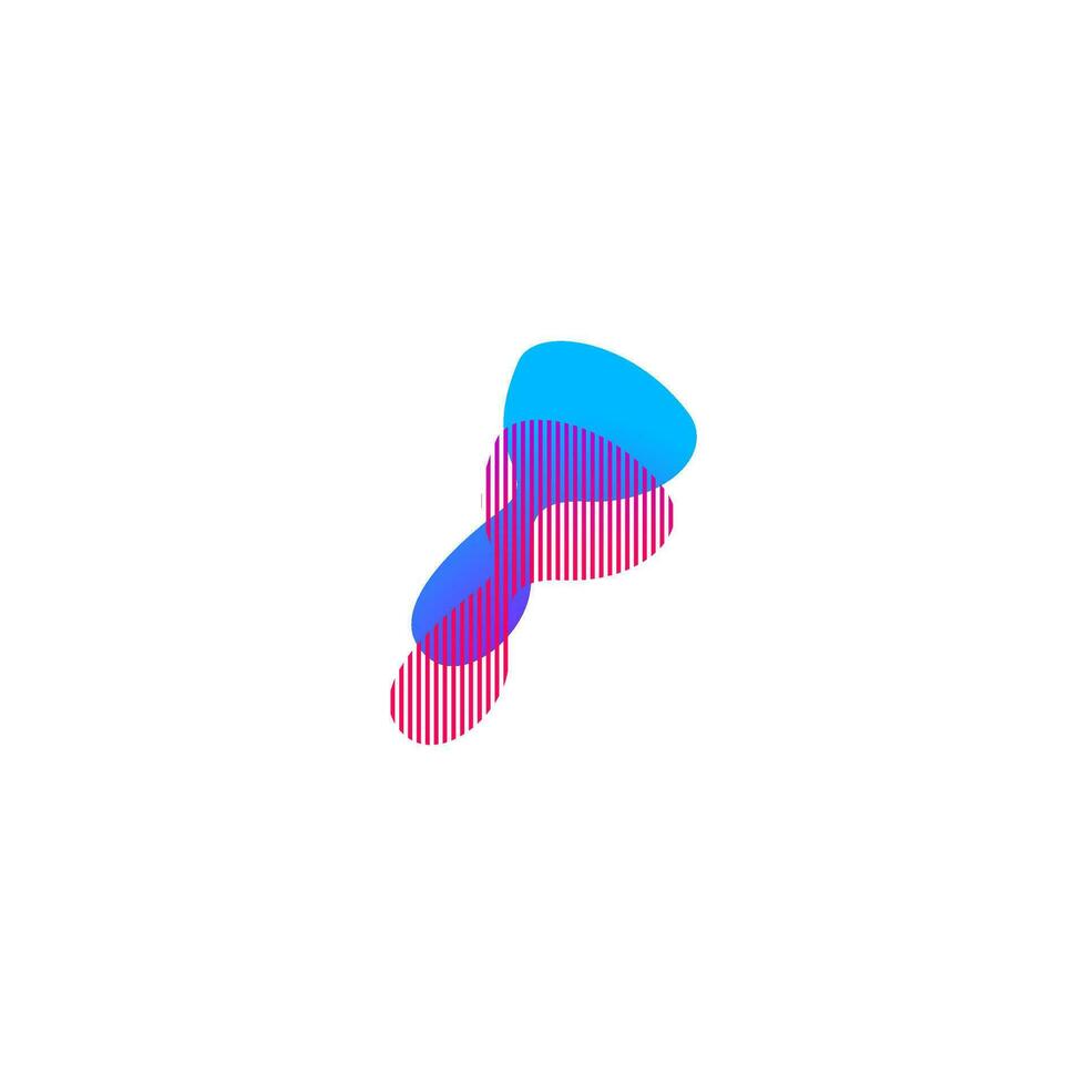 a logo with a blue and pink wave pattern vector