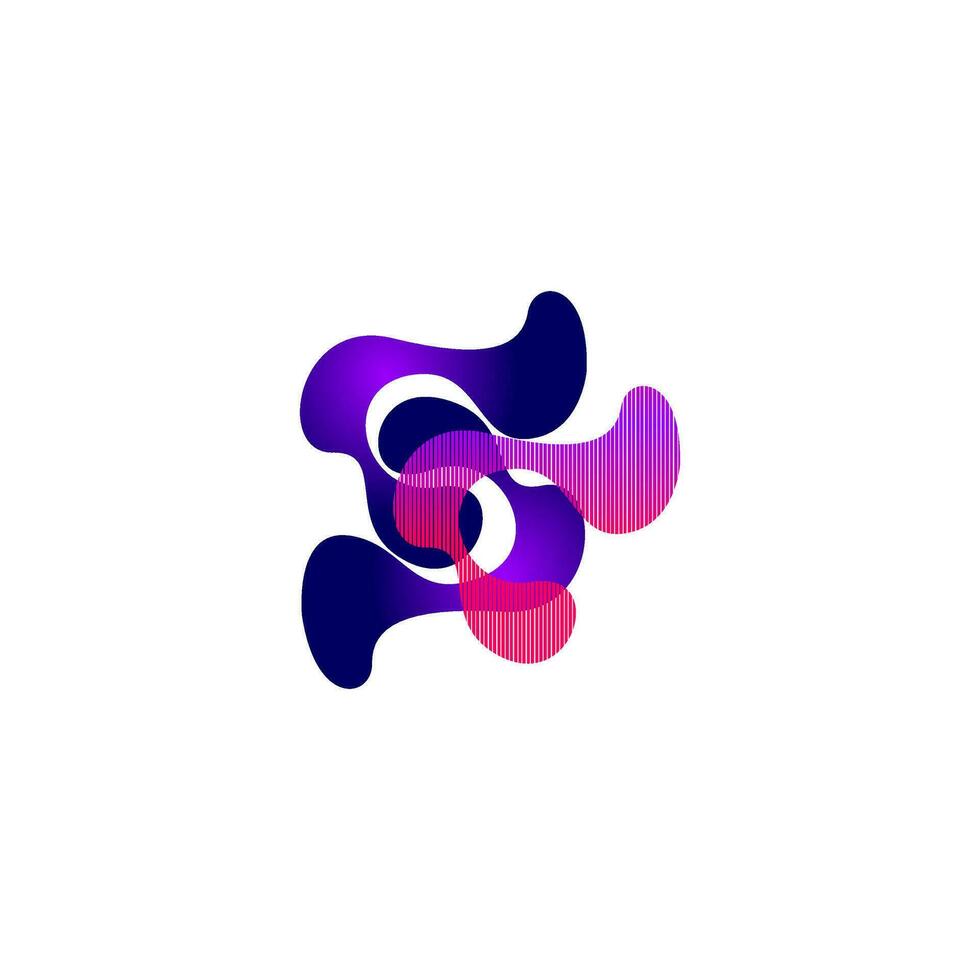 abstract logo design with purple and blue shapes vector