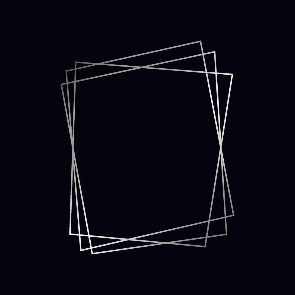 Silver geometric polygonal frame vector