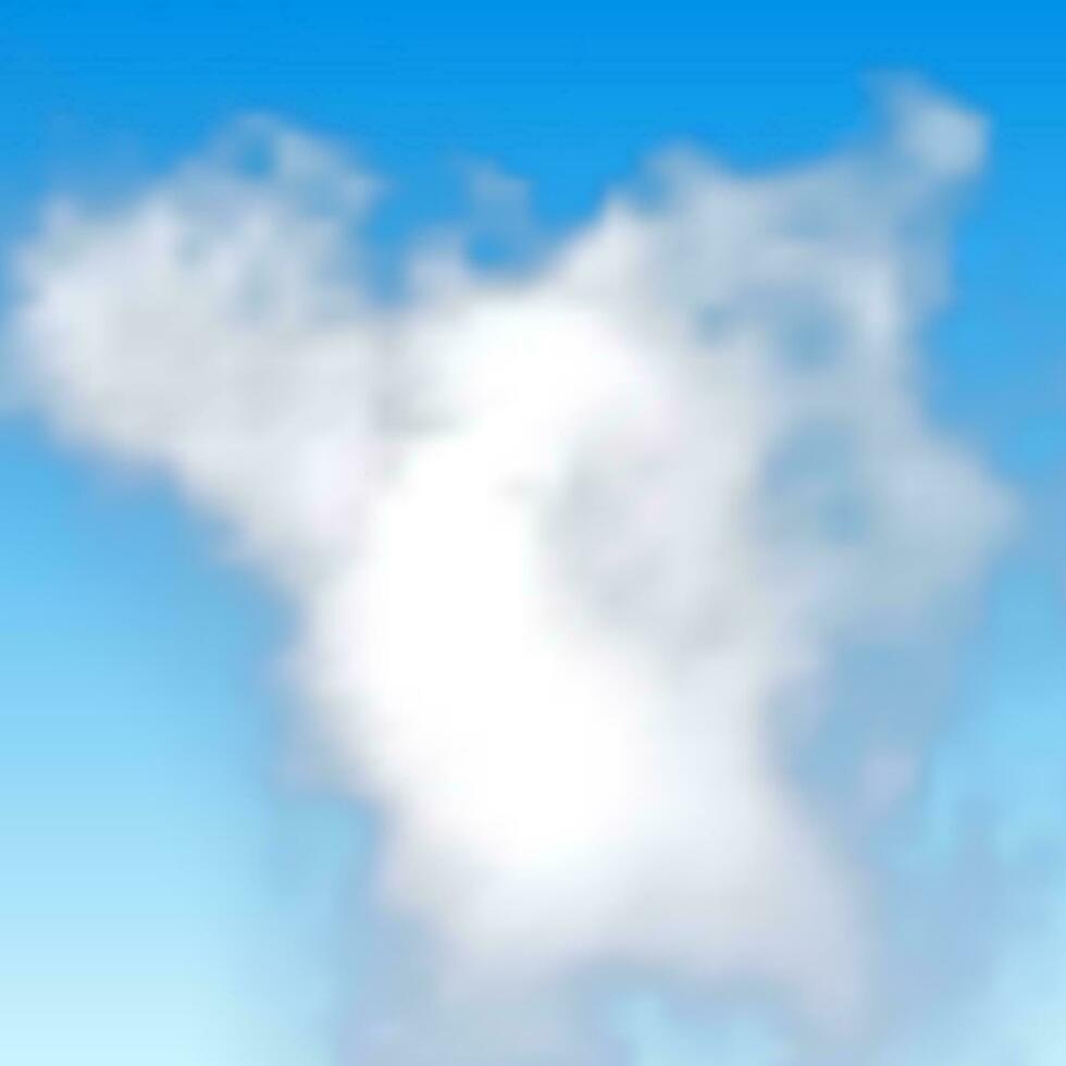 Natural background with cloud on blue sky. Realistic cloud on blue backdrop. Vector illustration