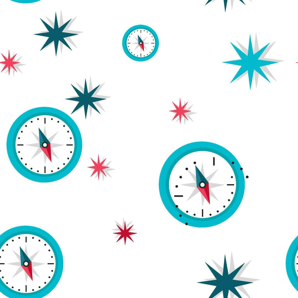 compass pattern, journey, path with end point vector