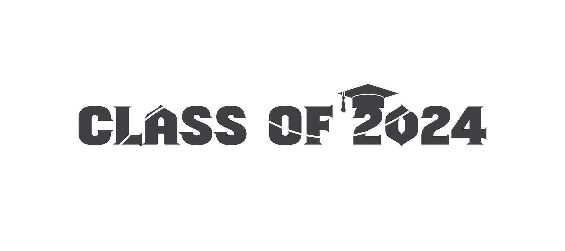 Stylized calligraphic inscription Class of 2024 vector