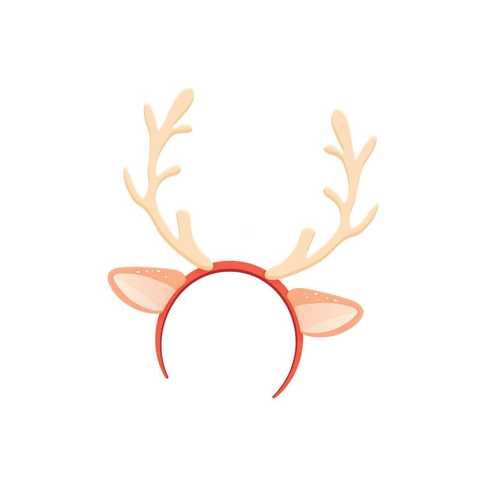 Headband with reindeer antlers and ears, winter accessory vector