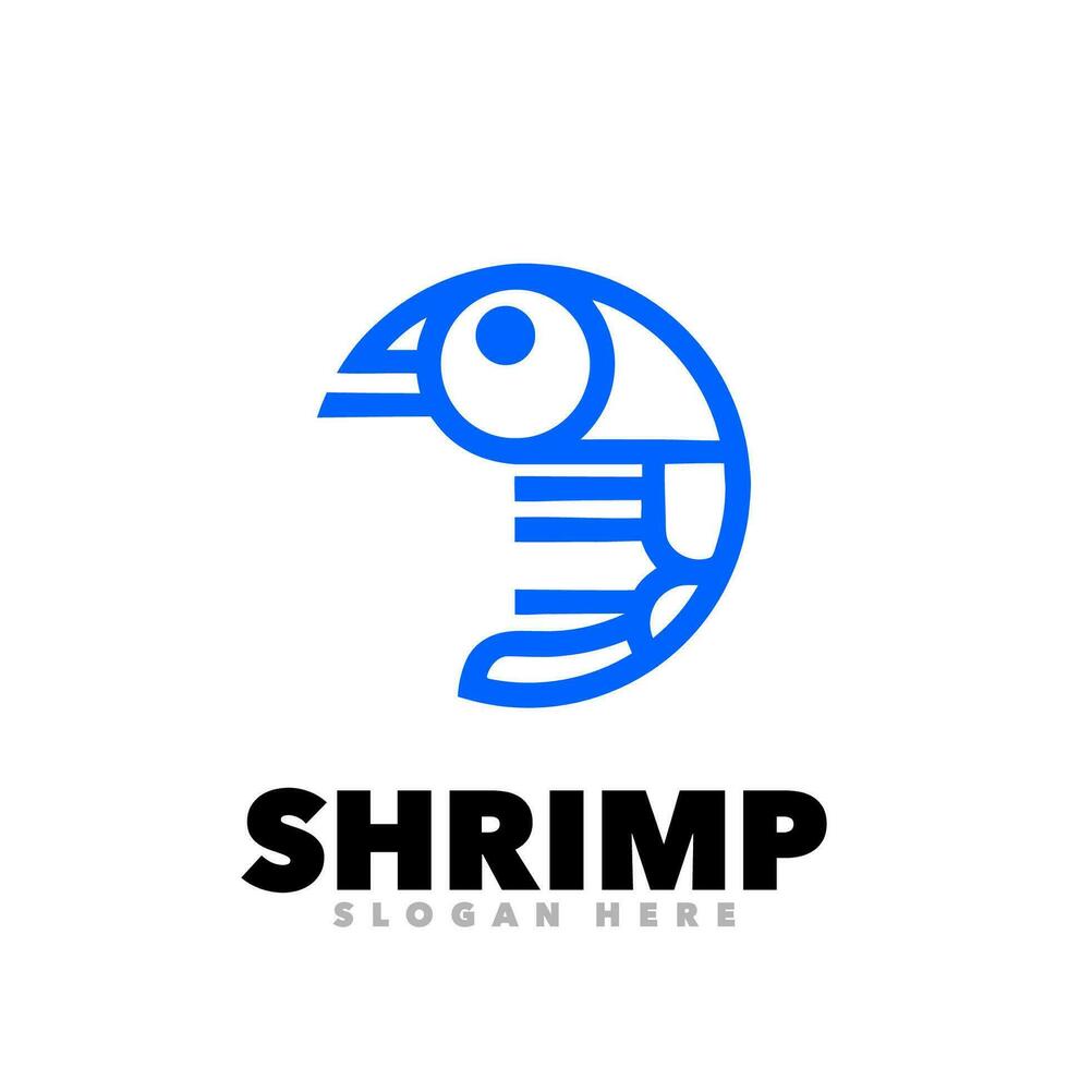 Shrimp line logo vector