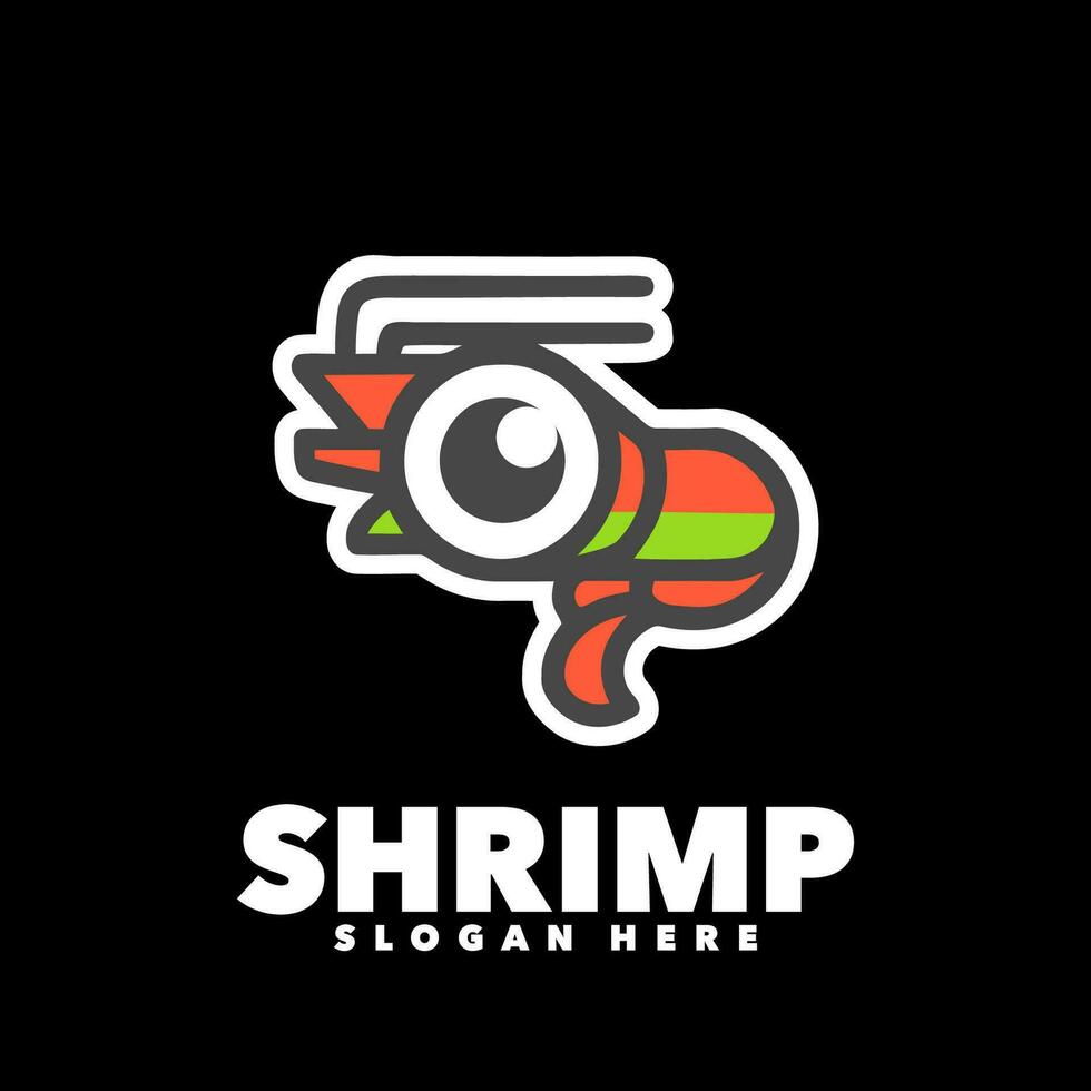 Cute shrimp simple mascot logo vector