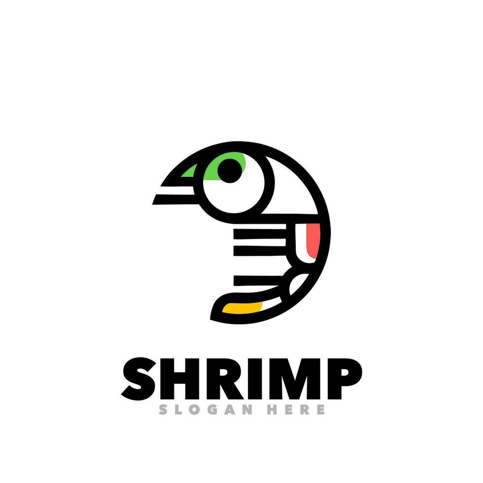 Shrimp line art logo vector