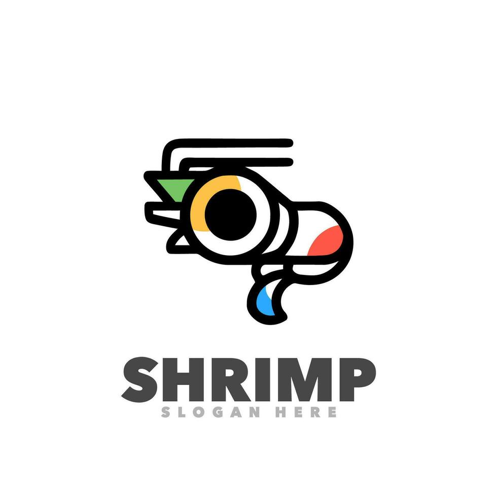 Shrimp line simple logo vector